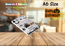 Load image into Gallery viewer, Halloween A6 Nursing/medical notebook. Pocket sized so ideal for placements. Nurse, midwife, doctor, medical staff
