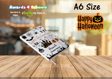 Load image into Gallery viewer, Halloween A6 Nursing/medical notebook. Pocket sized so ideal for placements. Nurse, midwife, doctor, medical staff