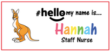 Load image into Gallery viewer, GOSH Animal Name Badge #hello my name is... KANGAROO
