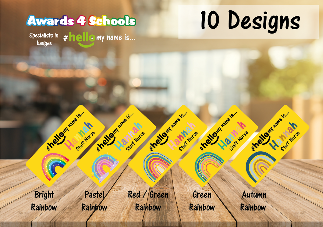 Rainbow name Badges Yellow Collection # hello my name is...