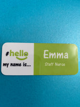 Load image into Gallery viewer, Block Colour name badges # hello my name is...
