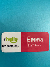 Load image into Gallery viewer, Block Colour name badges # hello my name is...

