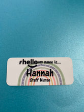 Load image into Gallery viewer, Full Rainbow name Badge # hello my name is...
