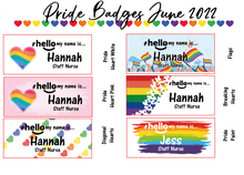 Load image into Gallery viewer, Personalised Badge and Keyring Set Rainbow Design

