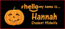 Load image into Gallery viewer, Halloween name badge # hello my name is...
