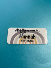 Load image into Gallery viewer, Full Rainbow name Badge # hello my name is...
