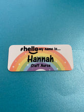 Load image into Gallery viewer, Full Rainbow name Badge # hello my name is...
