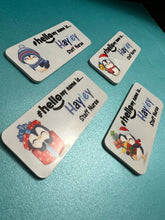 Load image into Gallery viewer, Christmas Penguin Collection Name Badge and Mighty Mug COMBO
