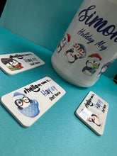 Load image into Gallery viewer, Christmas Penguin Collection Name Badge and Mighty Mug COMBO
